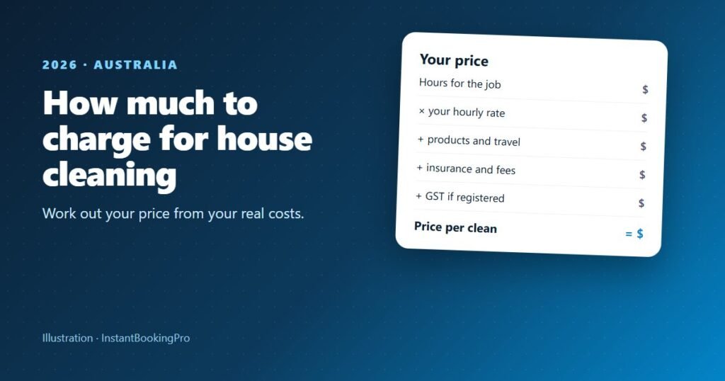 Illustration of a cleaning price worked out from hours, rate and costs